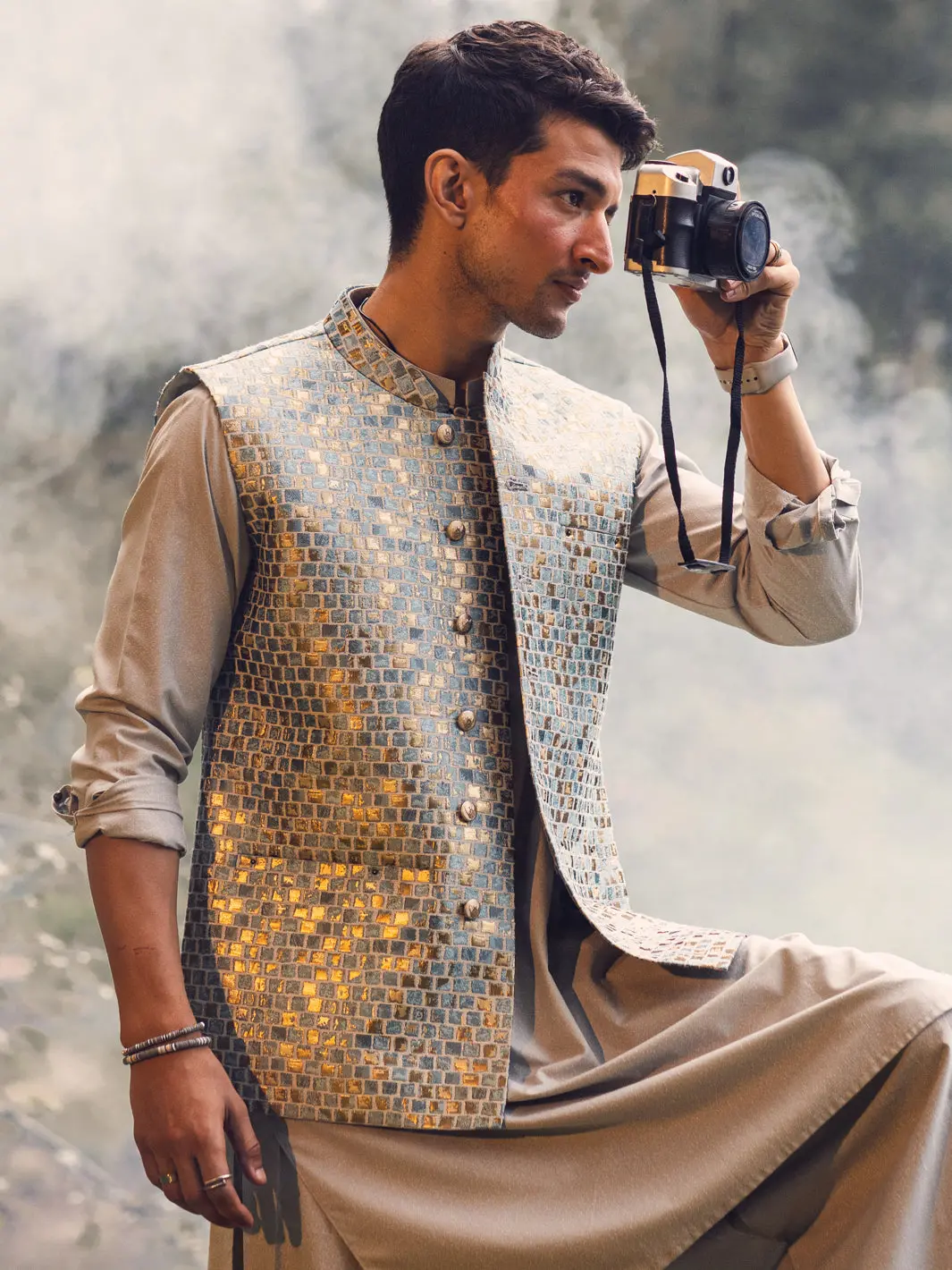Light Blue Waistcoat - Al-Wc-499 1
