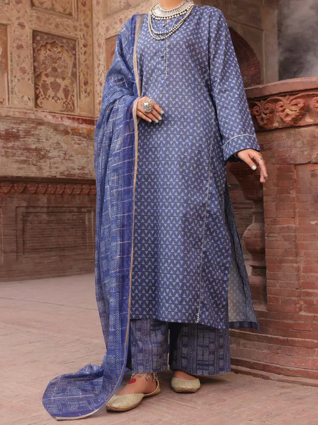 Blue Cambric Stitched 3Pc - Awp-3Ps-499 1