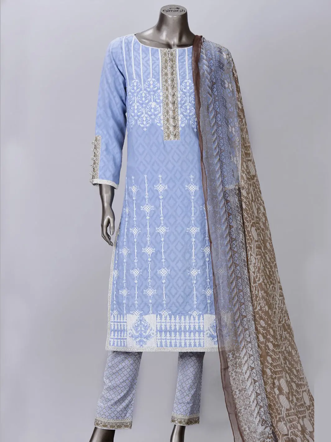 Sky Blue 3Pc Unstitched - Alp-307A 1
