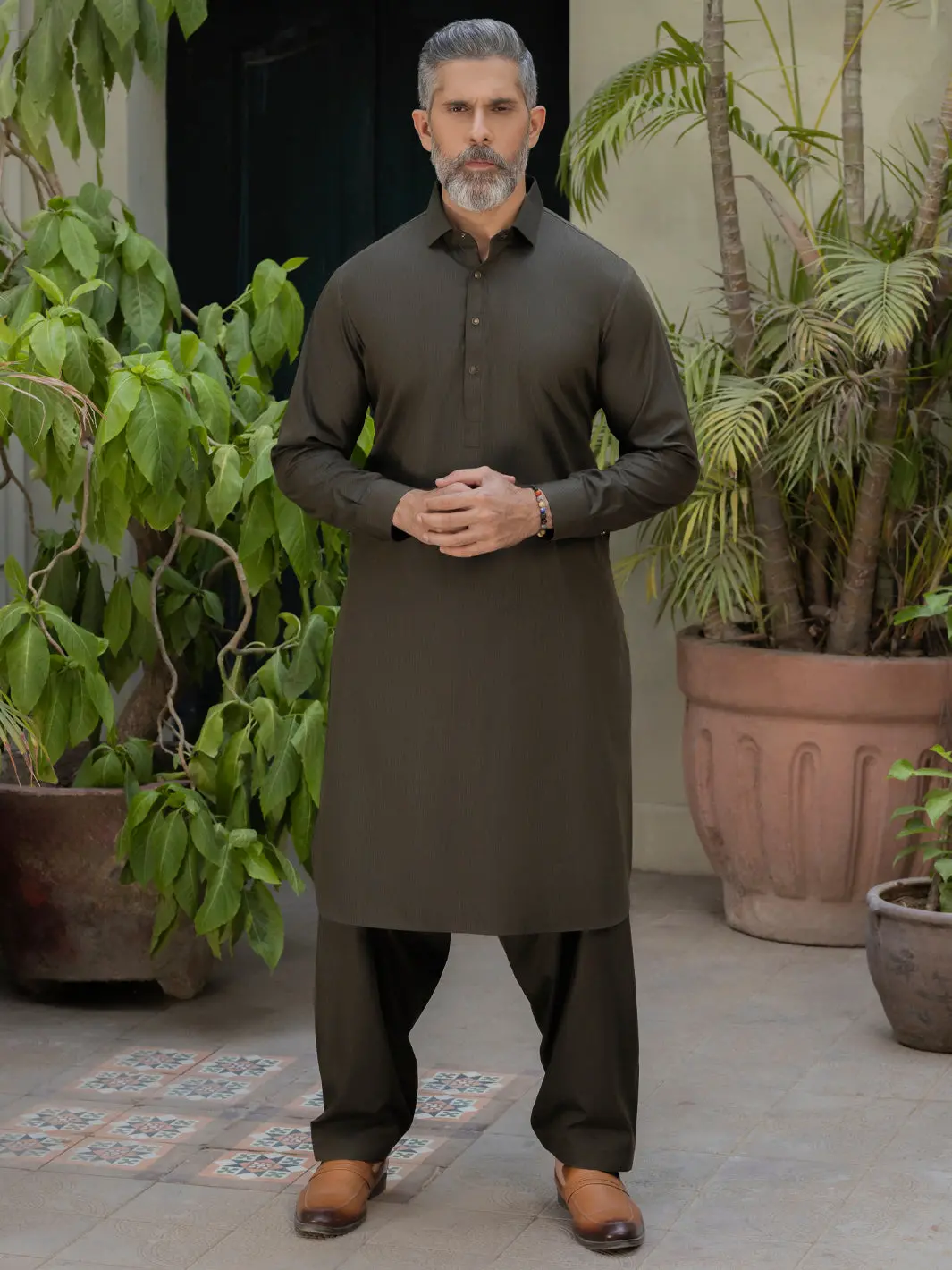Green Blended Kameez Shalwar - Alwa-Ks-500 1