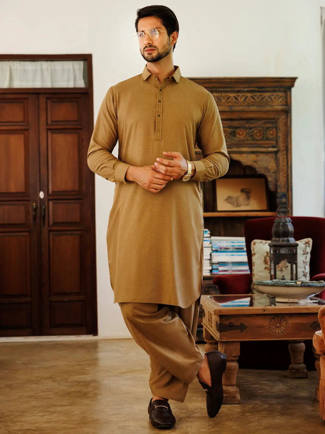 Green Blended Kameez Shalwar - Alwa-Ks-502 1