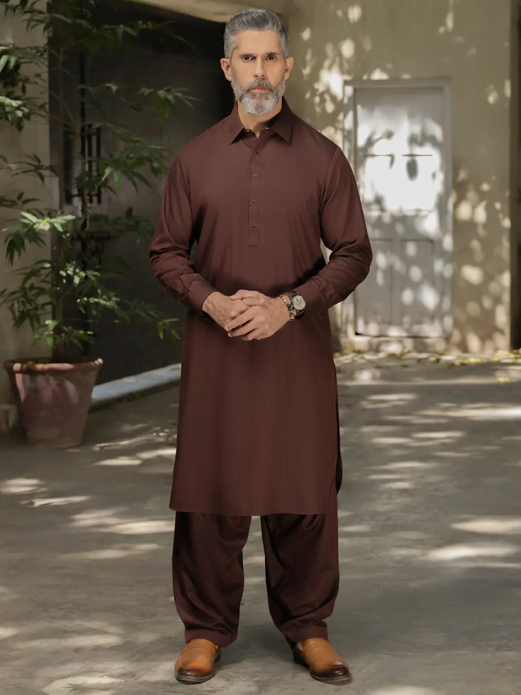 Maroon Blended Kameez Shalwar - Alwa-Ks-505 1