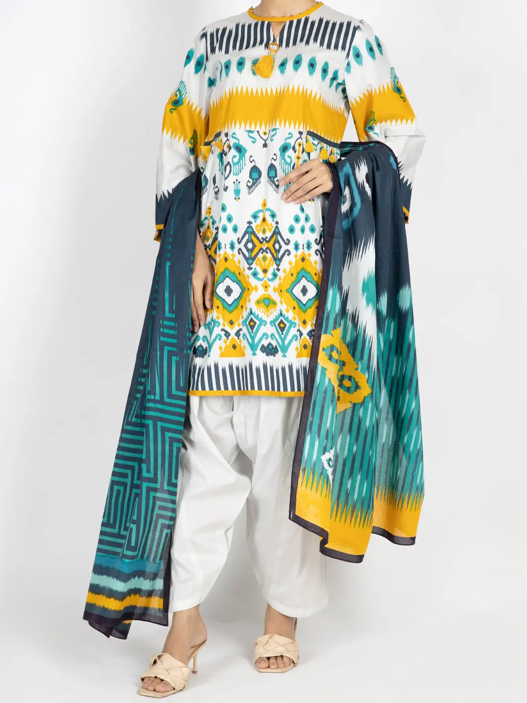 Multicolor Cambric Unstitched 3Pc - Awp-3Ps-506 1