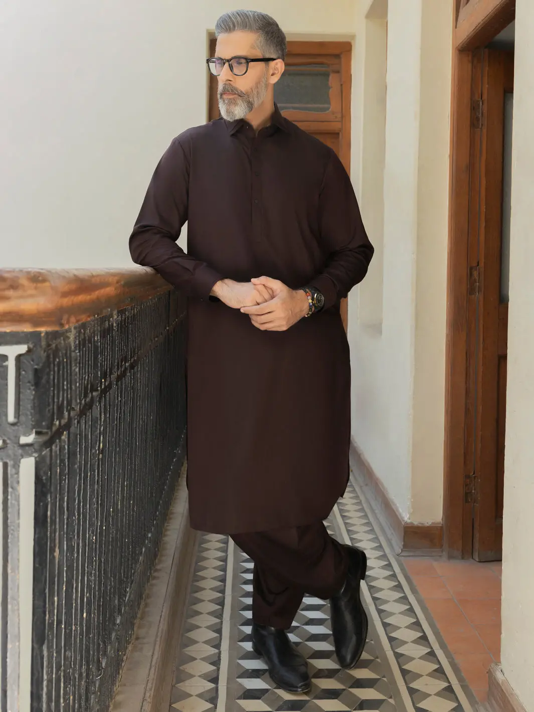 Maroon Blended Kameez Shalwar - Alwa-Ks-510 1