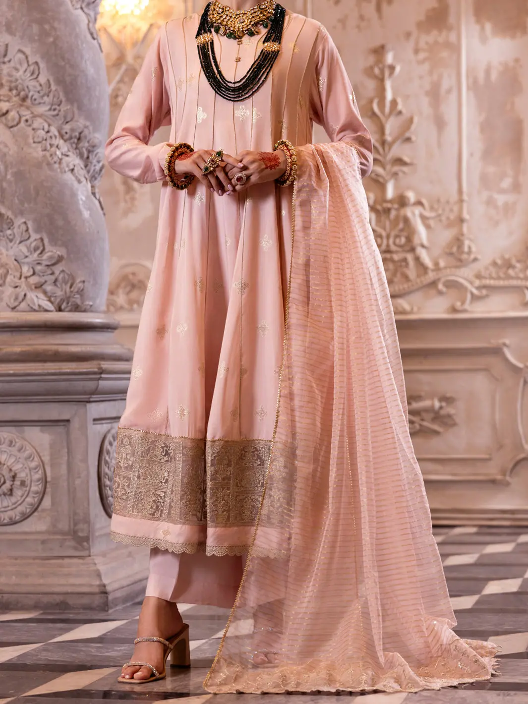 Light Pink Viscose Lurex Formal 3Pc Stitched - Al-3Ps-Ls-513 1