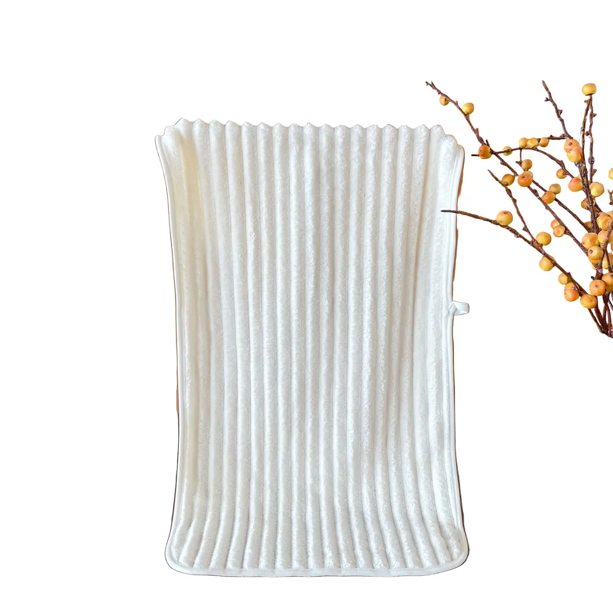 Jacquard Coral Fleece Towel (Beige) 1