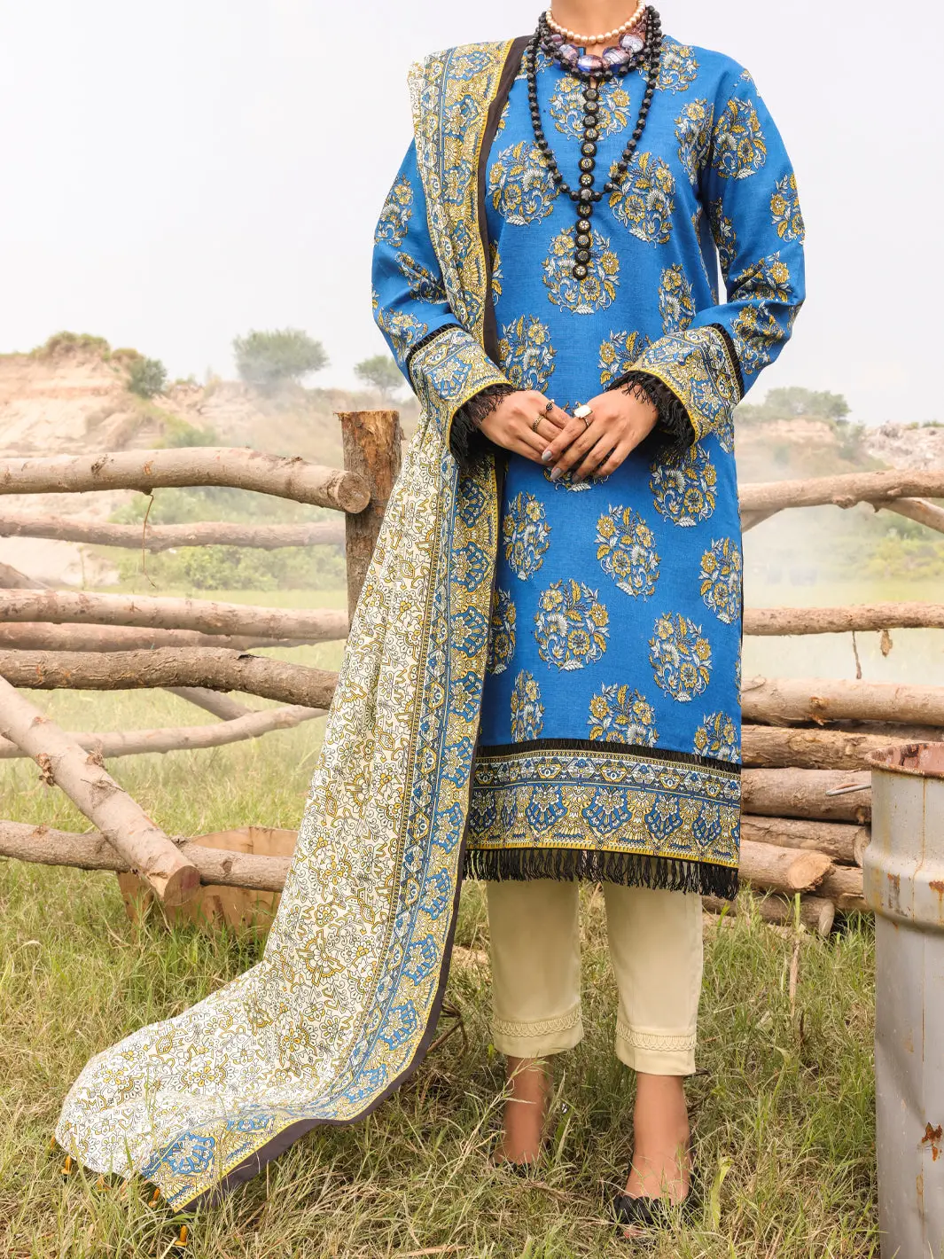 Blue Khaddar Unstitched 3Pc - Awp-3Ps-514 1