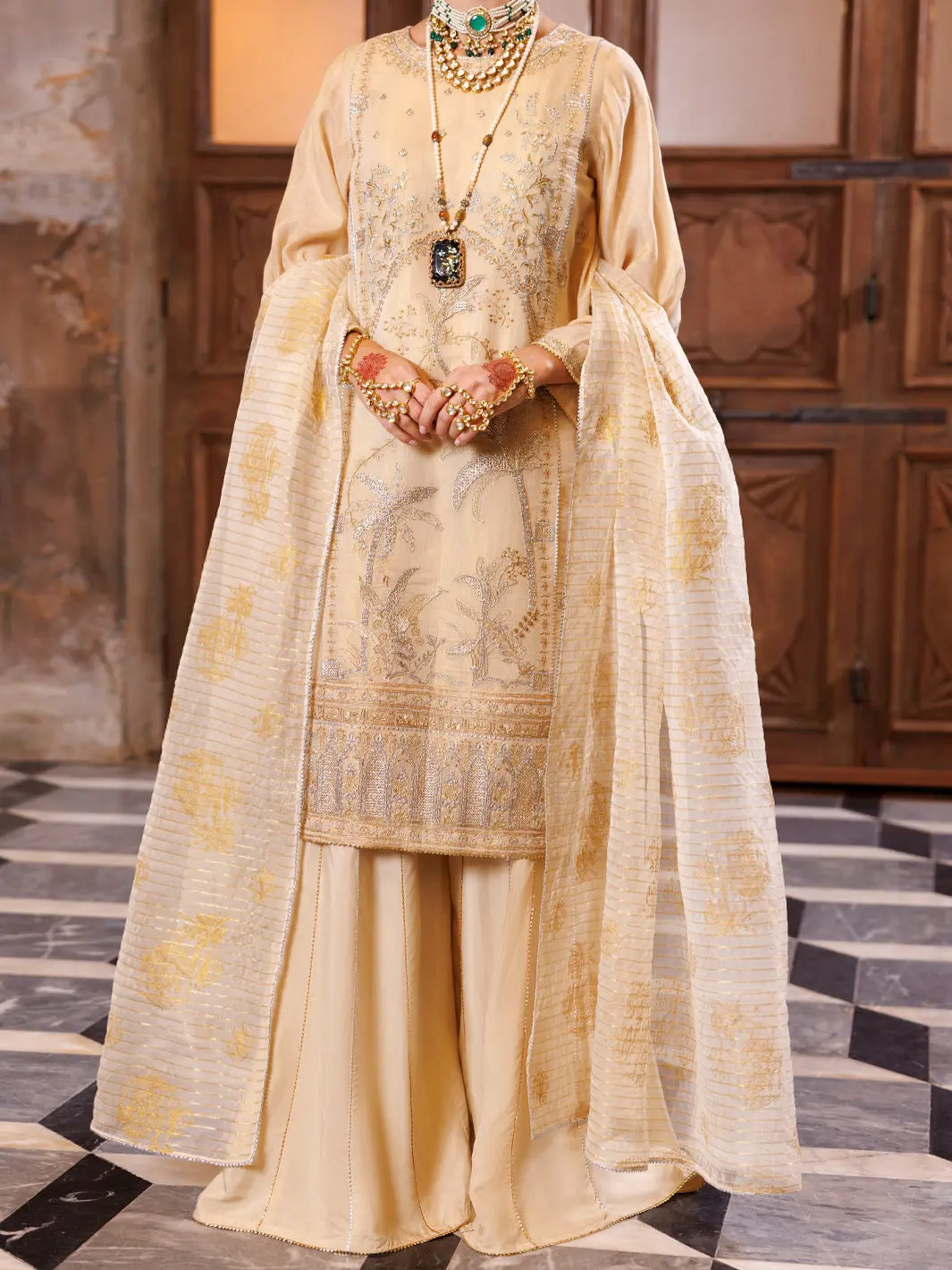 Golden Yarn Dyed Formal 3Pc Stitched - Al-3Ps-Ls-514 1