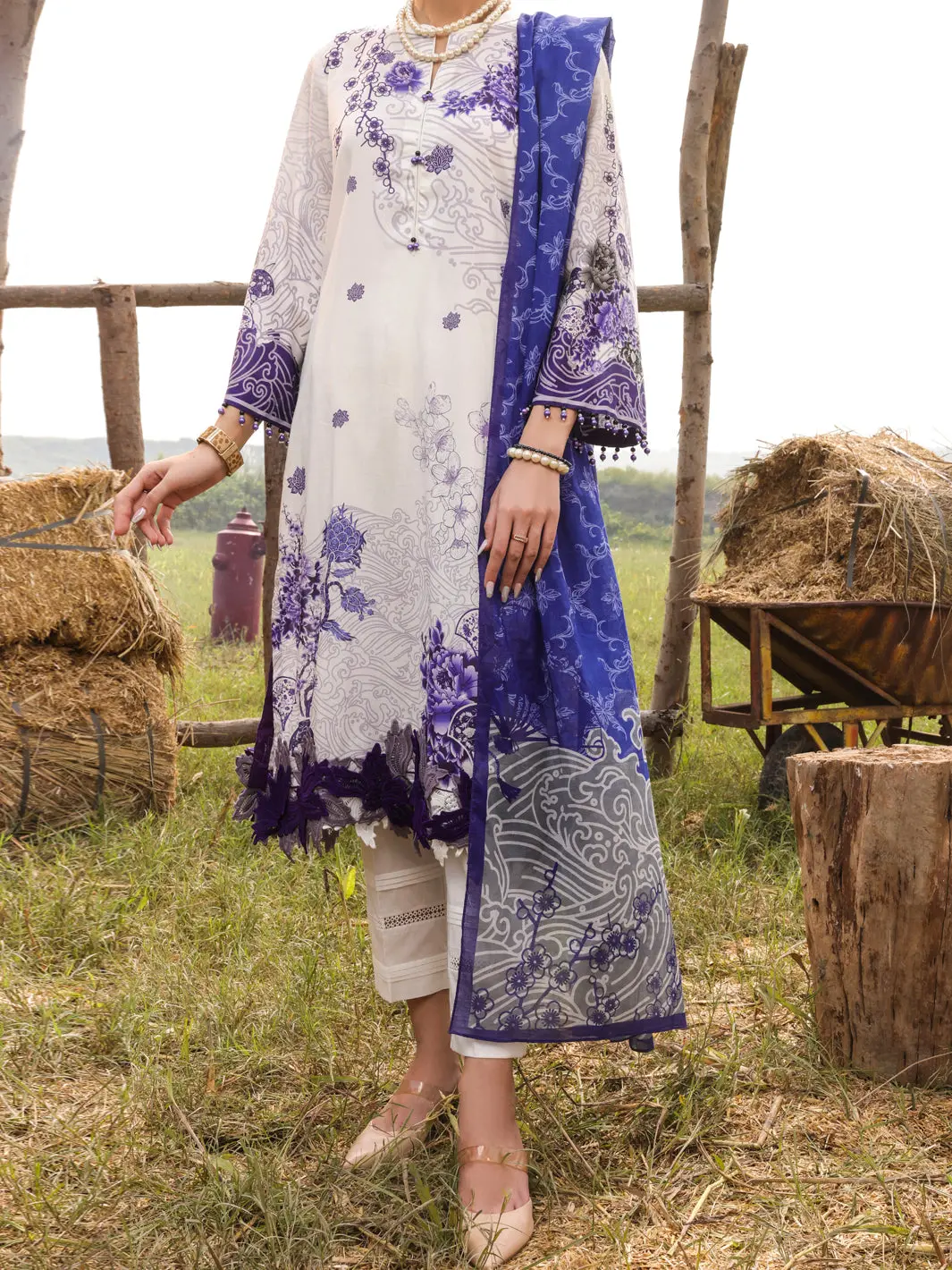 Grey Cambric Unstitched 3Pc - Awp-3Ps-520 1