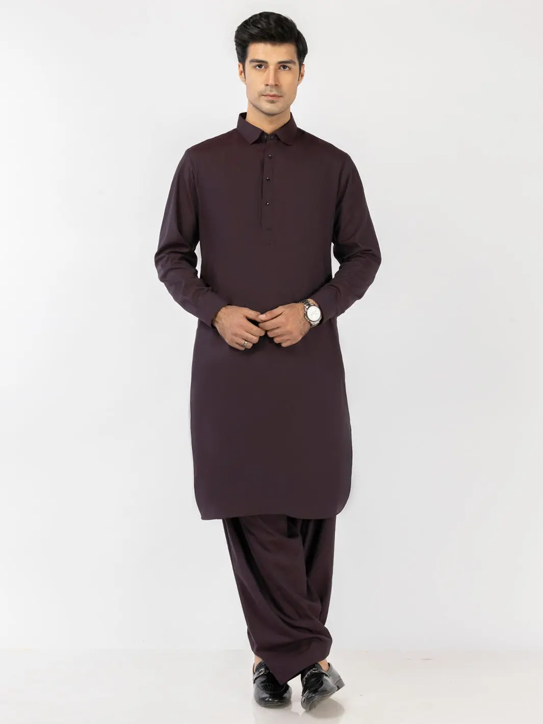 Maroon Blended Kameez Shalwar - Alwa-Ks-524 1