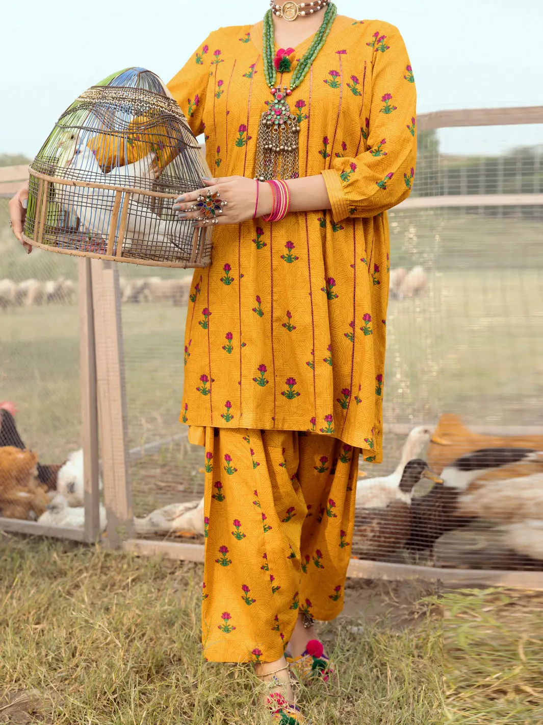 Mustard Cambric 2Pc Stitched - Awp-2Ps-Lks-529 1