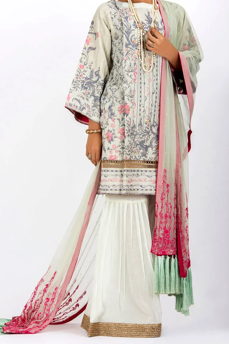 Off White Jacquard 3Pc Stitched - Alp-534 1