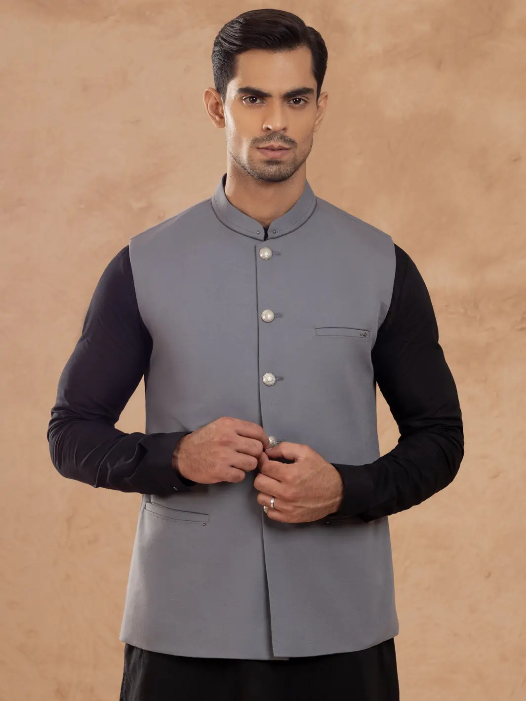 Grey Taflon Rayon Waistcoat - Al-Wc-538B 1