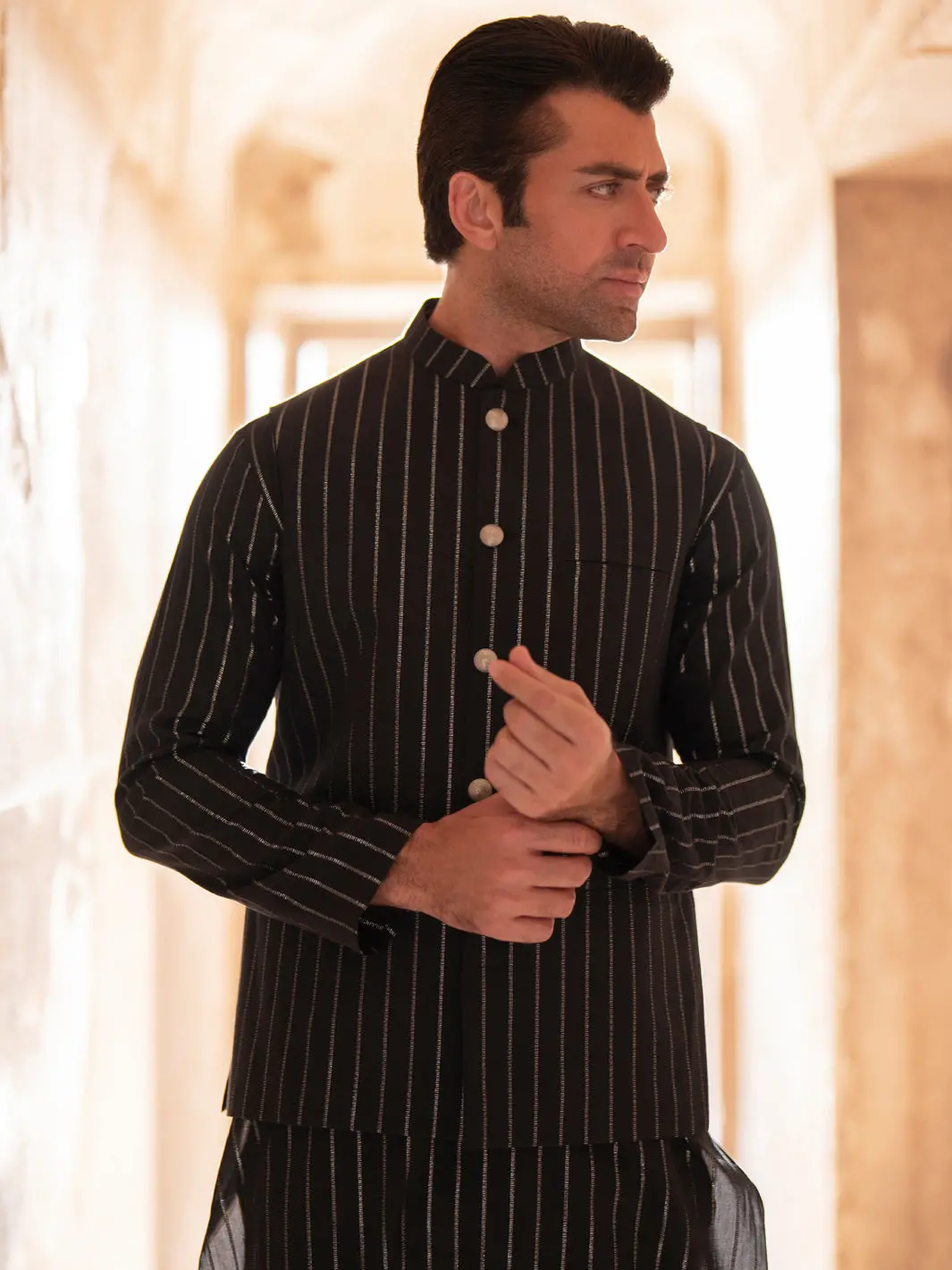 Black Cotton Waistcoat - Al-Wc-546B 1