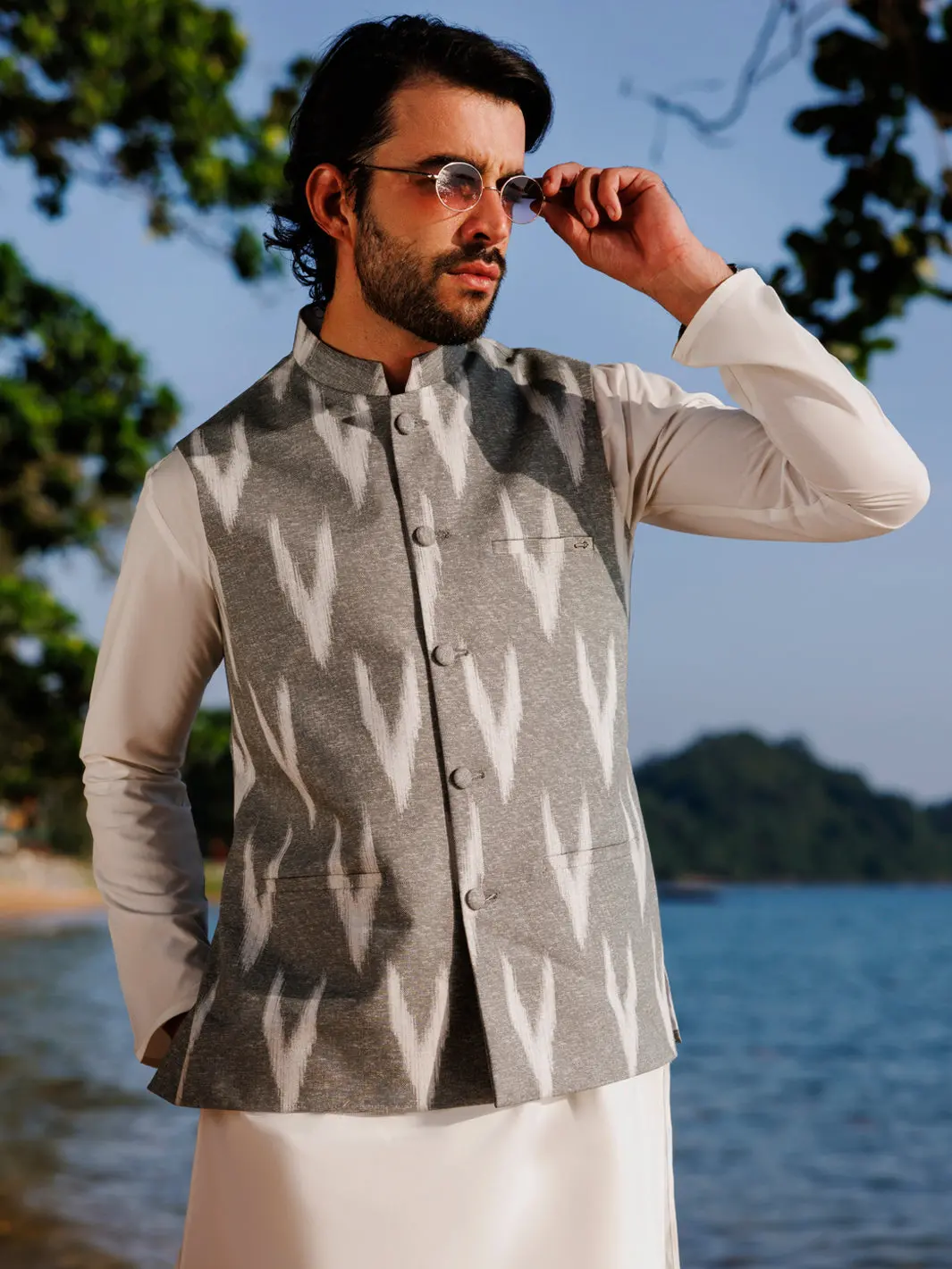 Multicolor Cotton Waistcoat - Al-Wc-550C 1