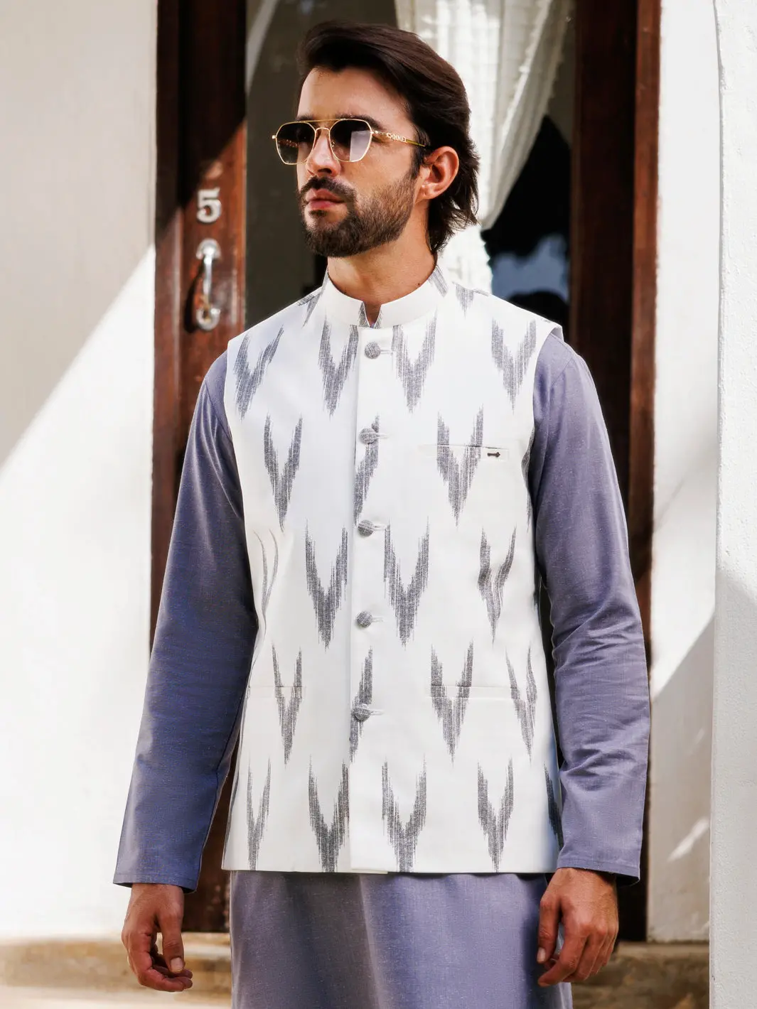Multicolor Cotton Waistcoat - Al-Wc-550B 1