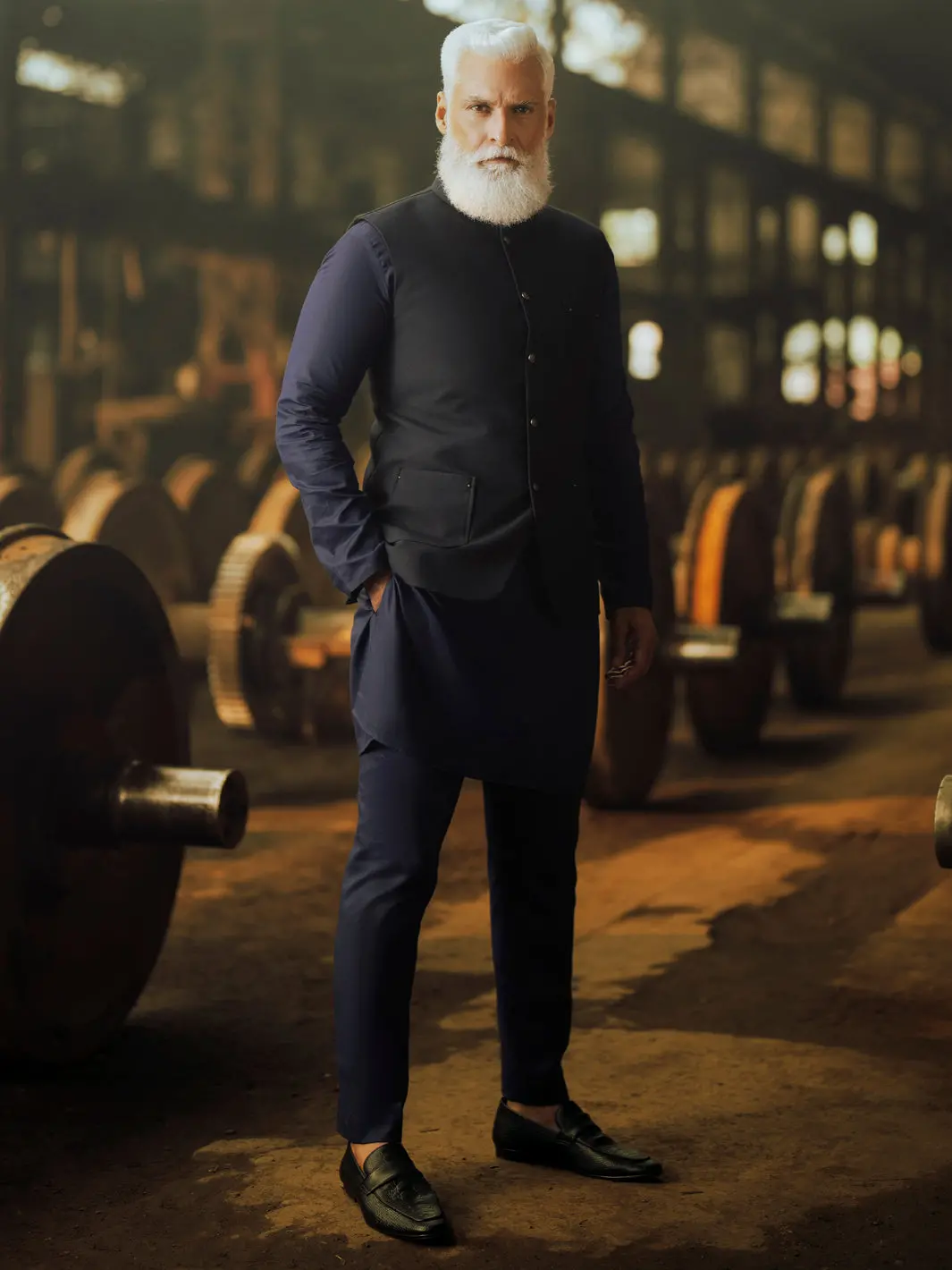 Navy Blue Blended Waistcoat - Al-Wc-554A 1