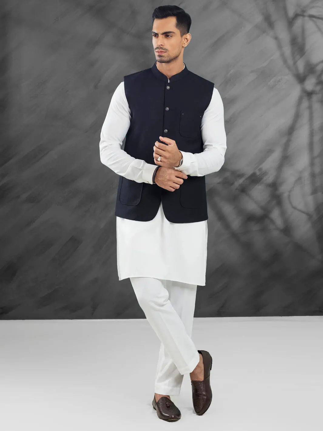 Black Blended Waistcoat - Al-Wc-554B 1