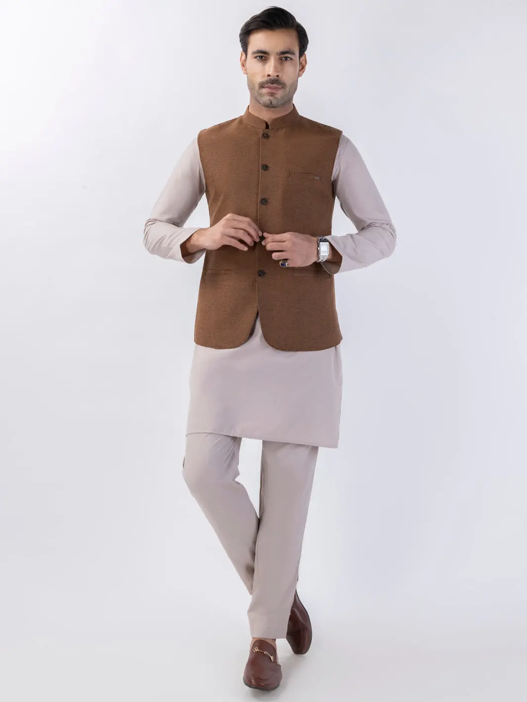 Brown Blended Waistcoat - Al-Wc-556 1