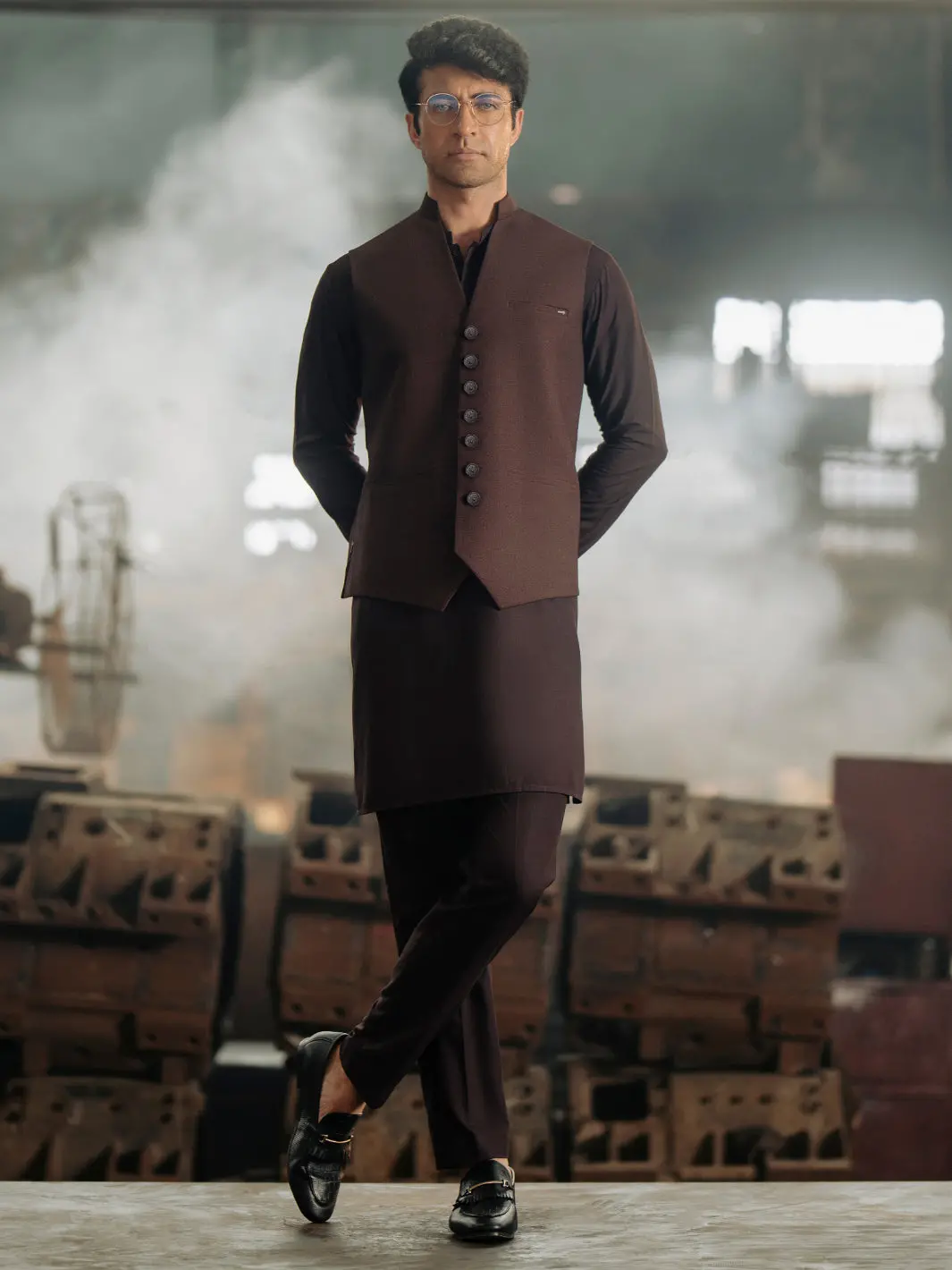 Maroon Blended Waistcoat - Al-Wc-561 1
