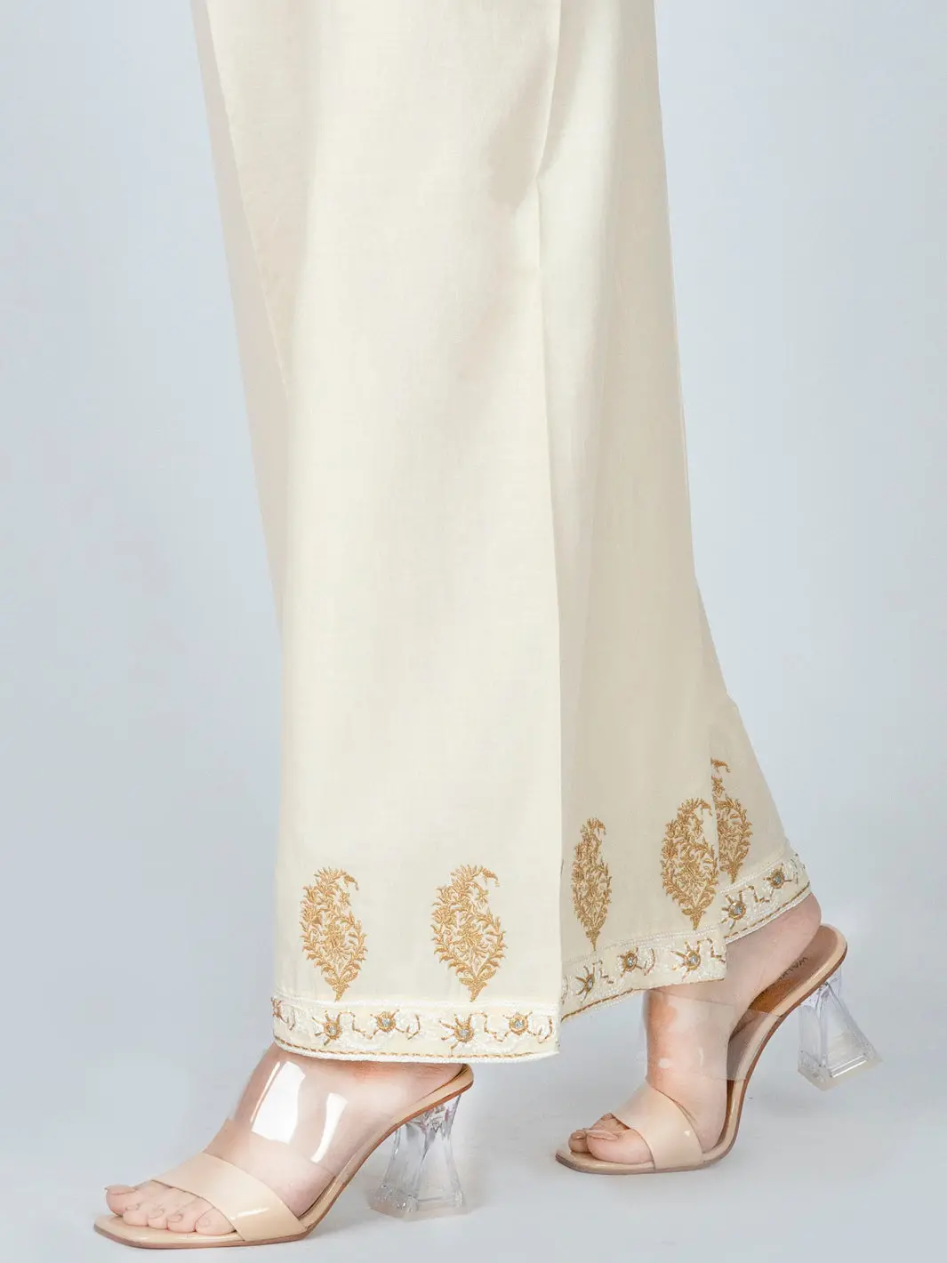 Off White Lawn Viscose Women Trouser - Al-T-568 1