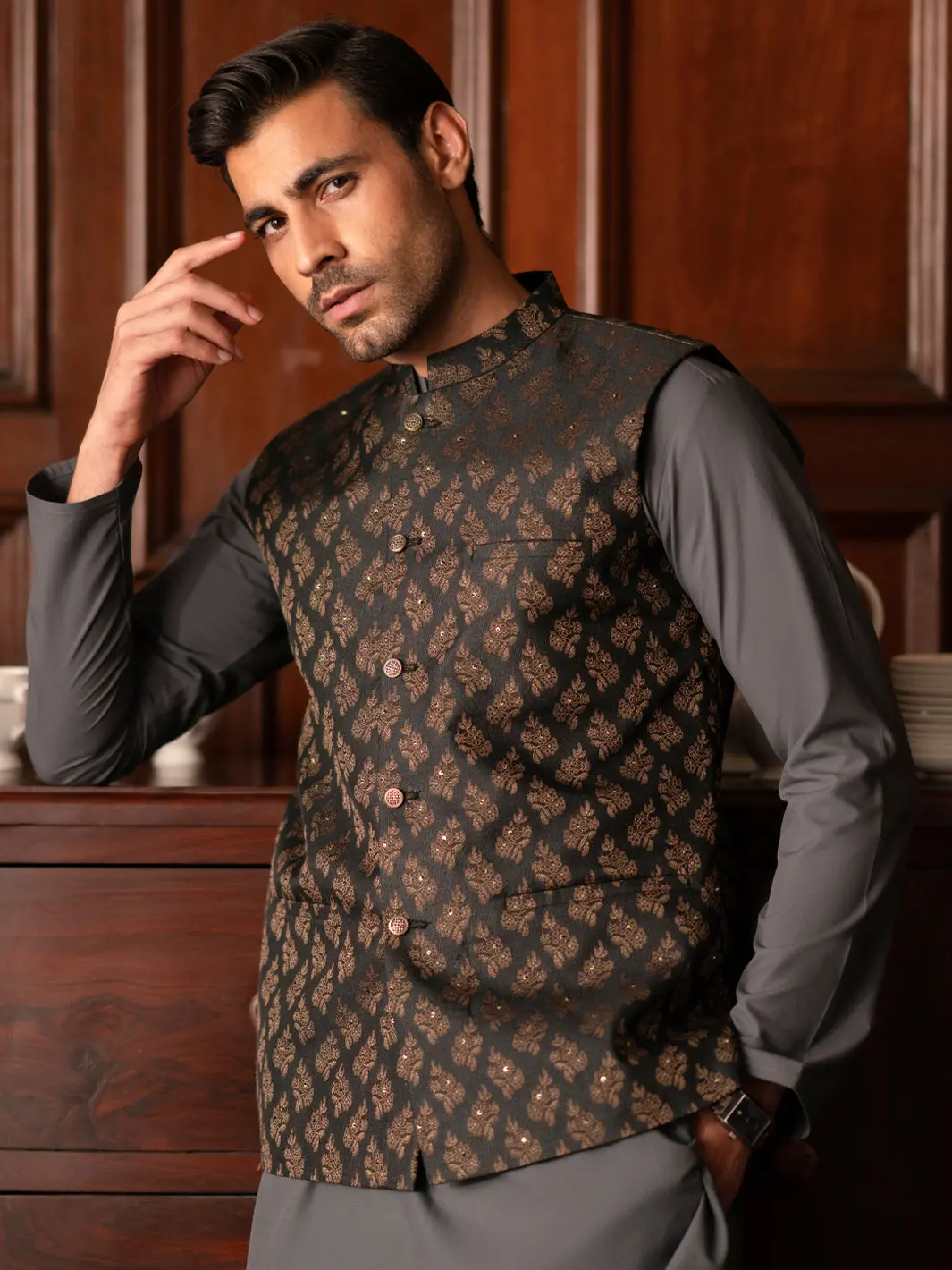 Black Blended Waistcoat - Al-Wc-570B 1