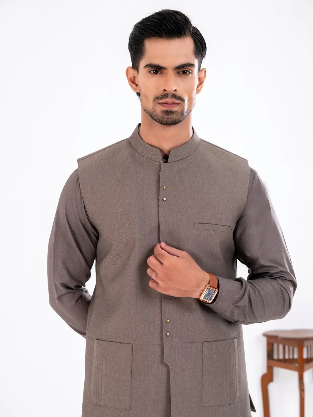 Sand Blended Waistcoat - Al-Wc-591 1