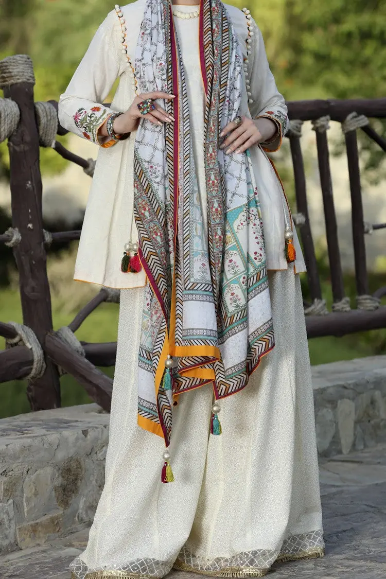 Off White Jacquard 2Pc Unstitched - Alp-596 1