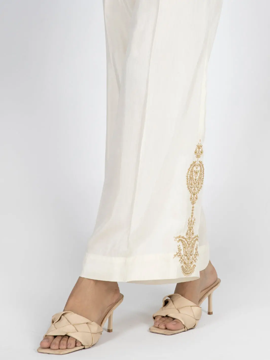 Off White Viscose Trouser - Al-T-610 1