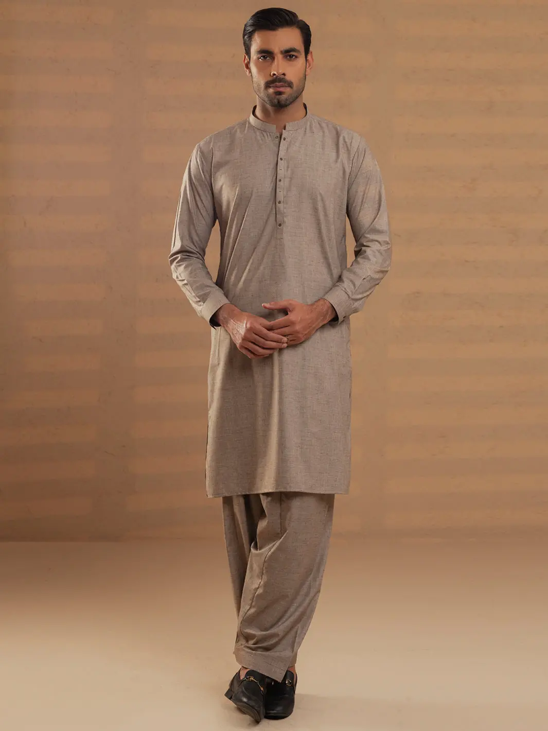Brown Blended Unstitched Fabric - Al-Un-Stn-6192-Bx 1