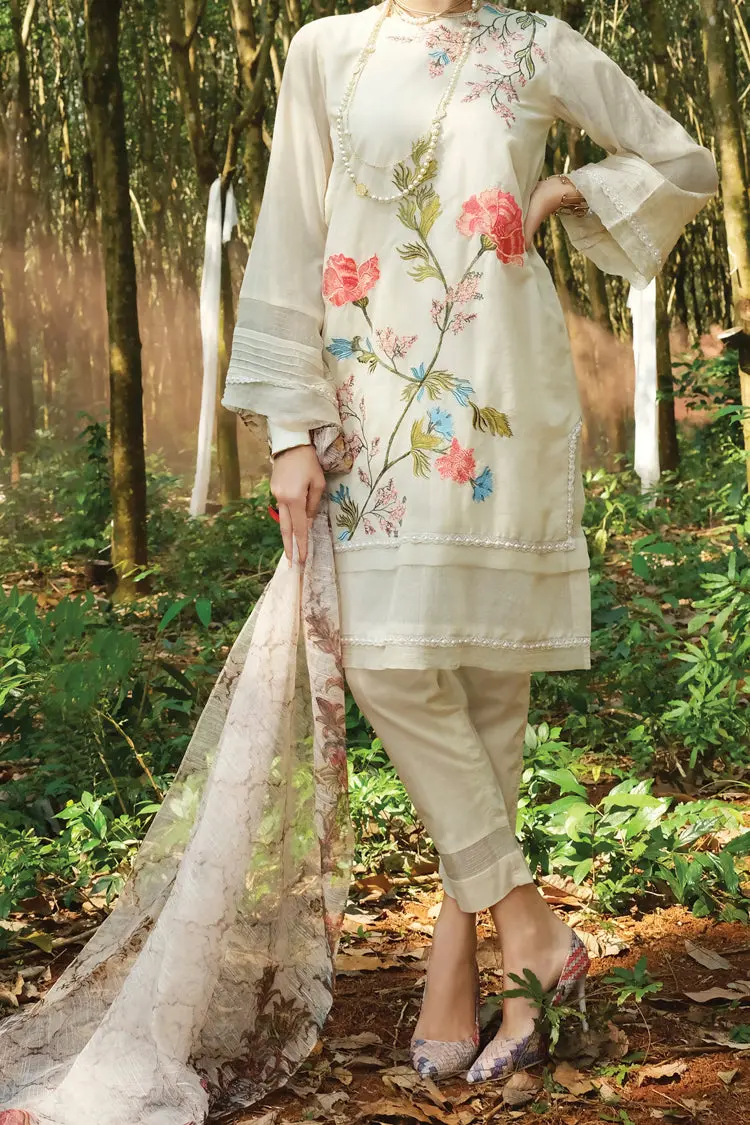 Off White Lawn 3Pc Stitched - Alp-645 1