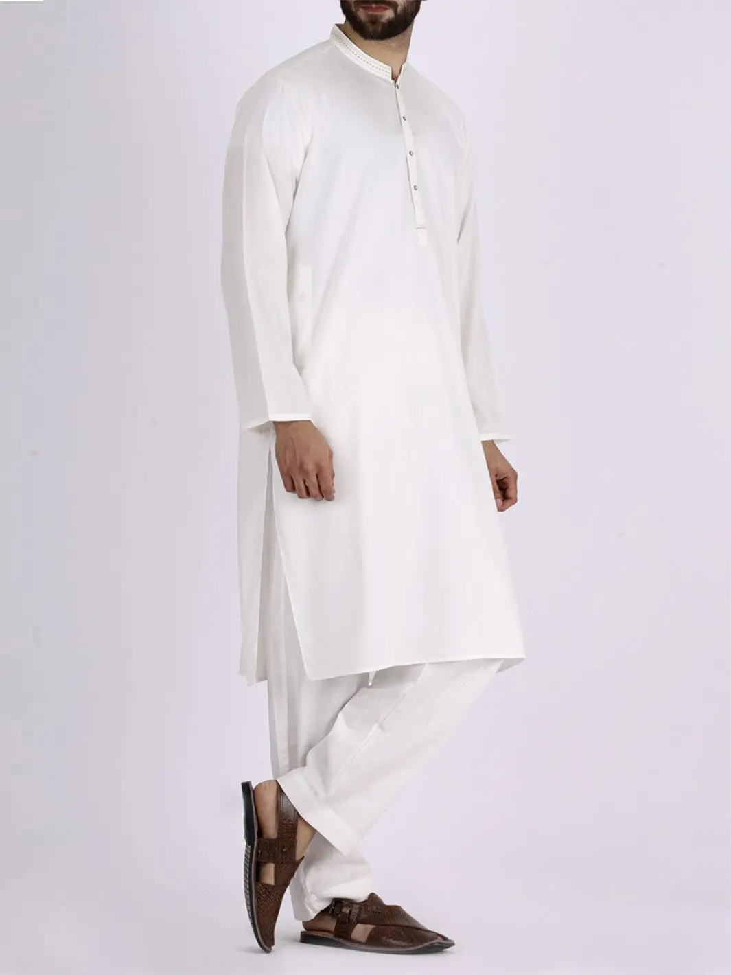 White Blended Kurta - Al-K-658 1