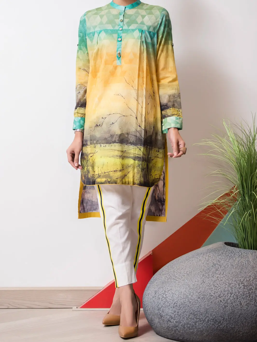 Turquoise Lawn Tunic - Alp-Lk-663 1