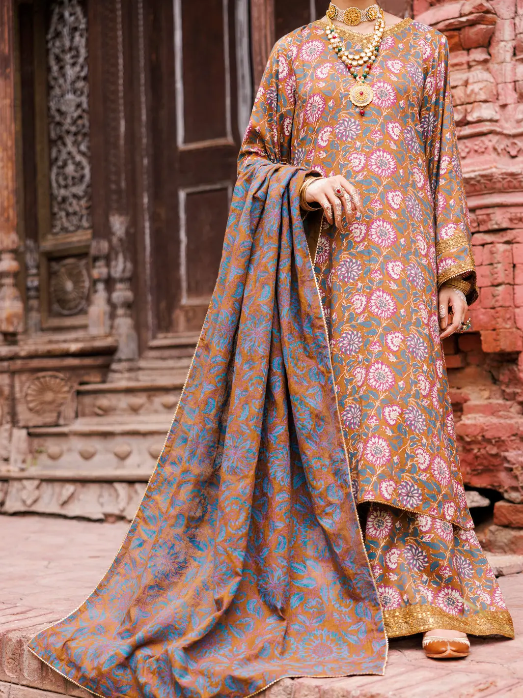 Multicolor Maple Silk 3Pc Stitched - Awp-3Ps-672 1