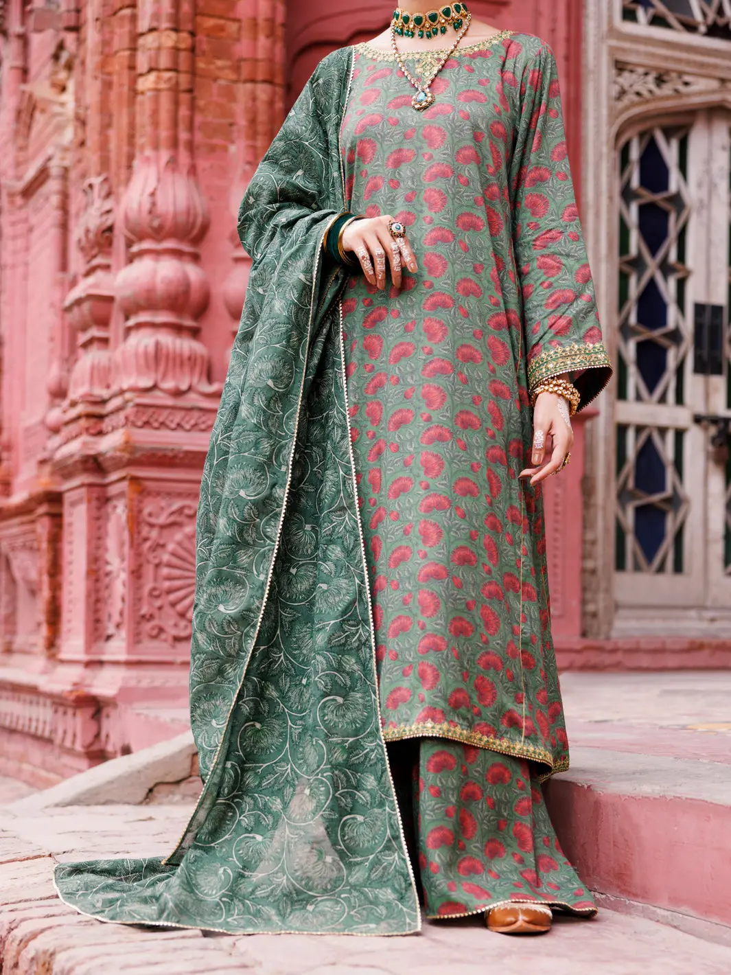 Green Maple Silk 3Pc Stitched - Awp-3Ps-673 1