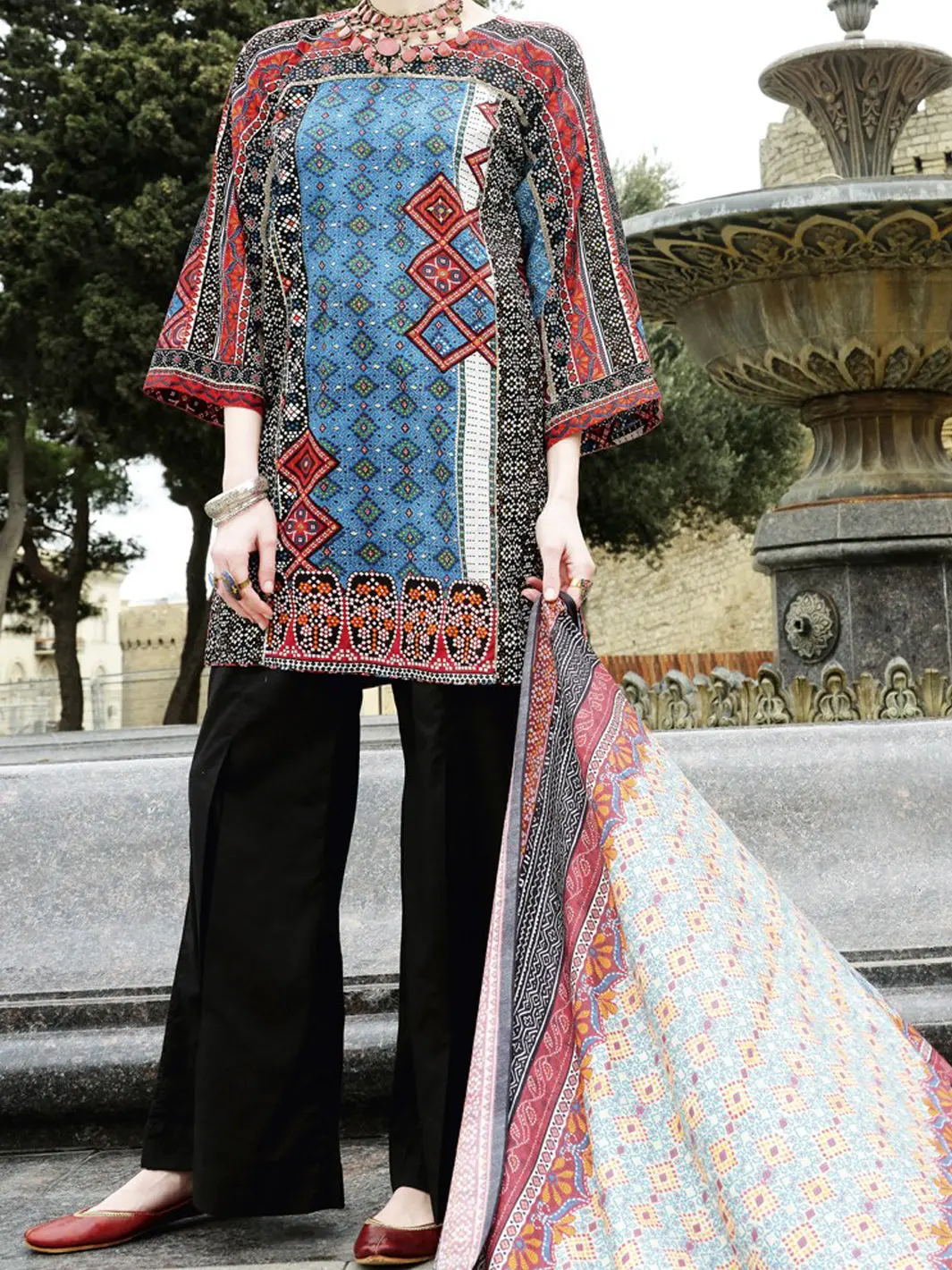 Blue Lawn 3Pc Unstitched - Alp-674 1