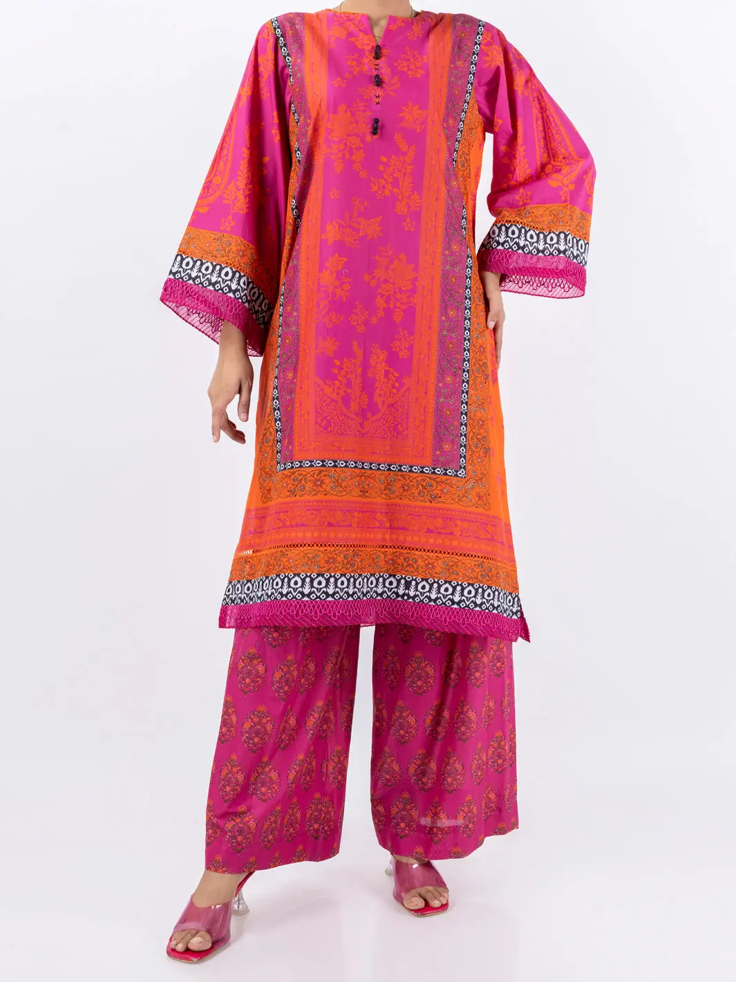 Fuchsia Cambric 3Pc Stitched - Awp-3Ps-689 1