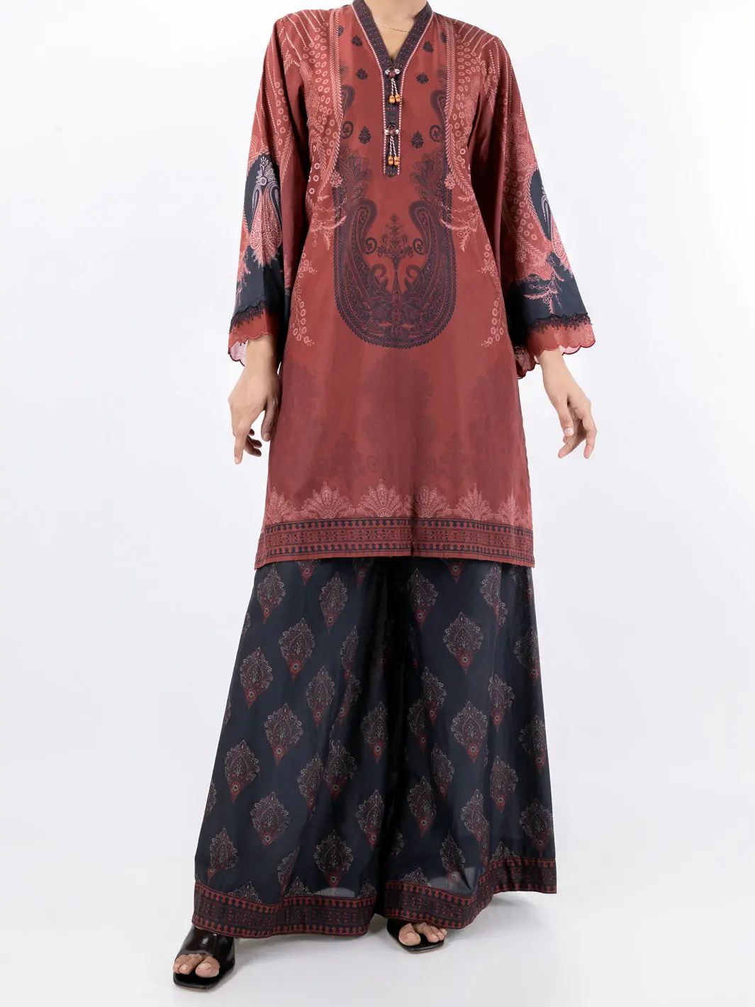 Maroon Cambric 3Pc Stitched - Awp-3Ps-691 1