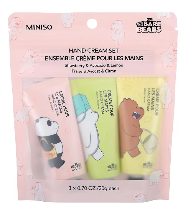We Bare Bears Moisturizing Hand Cream Set (Strawberry & Avocado & Lemon) 1
