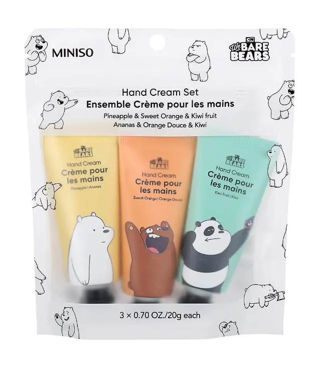 We Bare Bears Moisturizing Hand Cream Set (Pineapple & Sweet Orange & Kiwi Fruit) 1