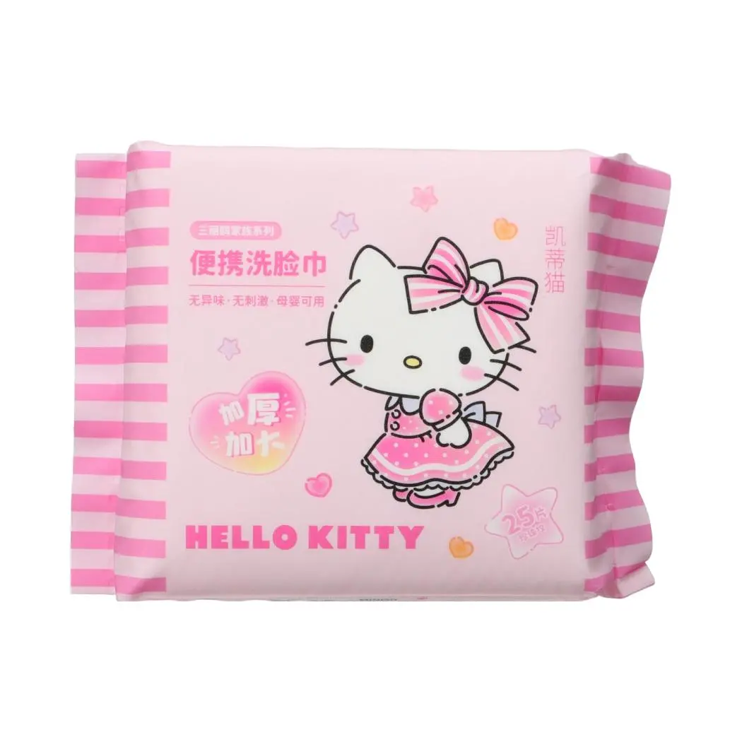 Hello Kitty Pearl Grain Texture Dry Wipes (25 Wipes) 1