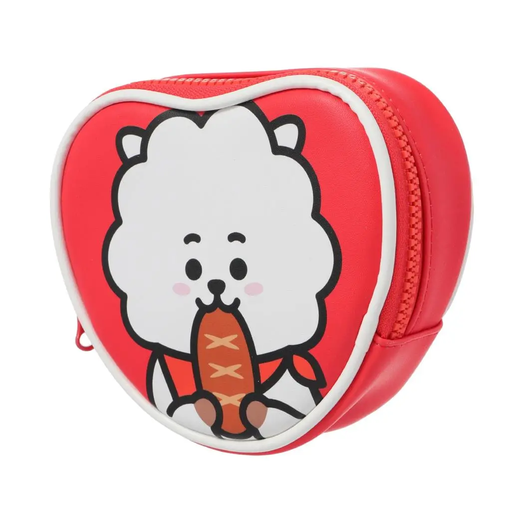 Bt21 Collection Contrast Color Heart Shape Coin Purse(Red,Rj) 1