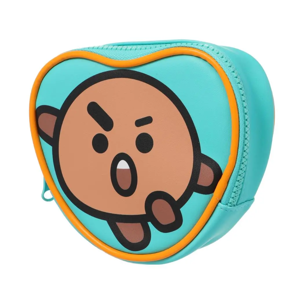 Bt21 Collection Contrast Color Heart Shape Coin Purse(Green,Shooky) 1