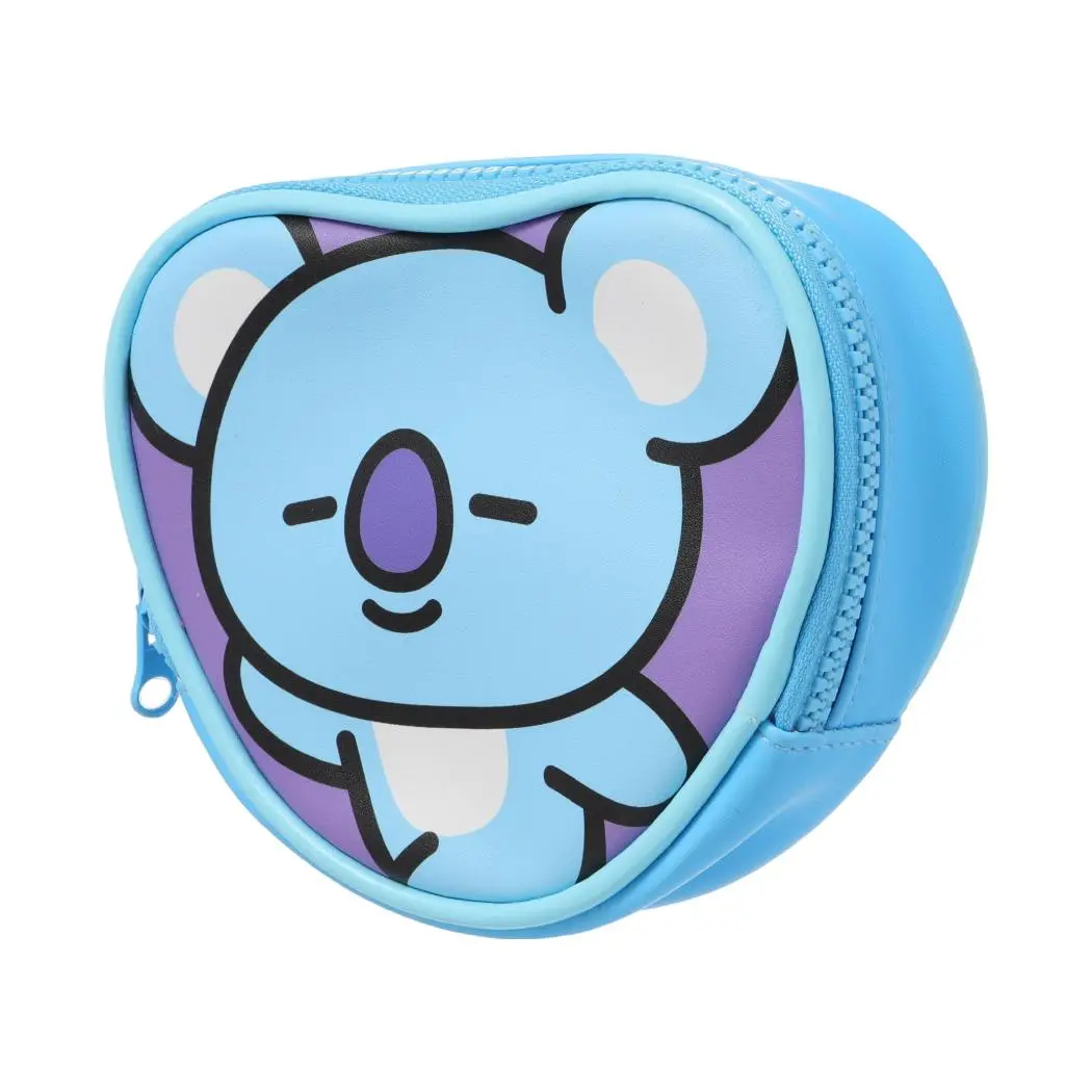 Bt21 Collection Contrast Color Heart Shape Coin Purse(Light Purple,Koya) 1