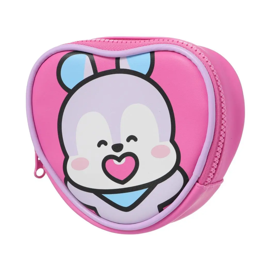 Bt21 Collection Contrast Color Heart Shape Coin Purse(Purple,Mang) 1