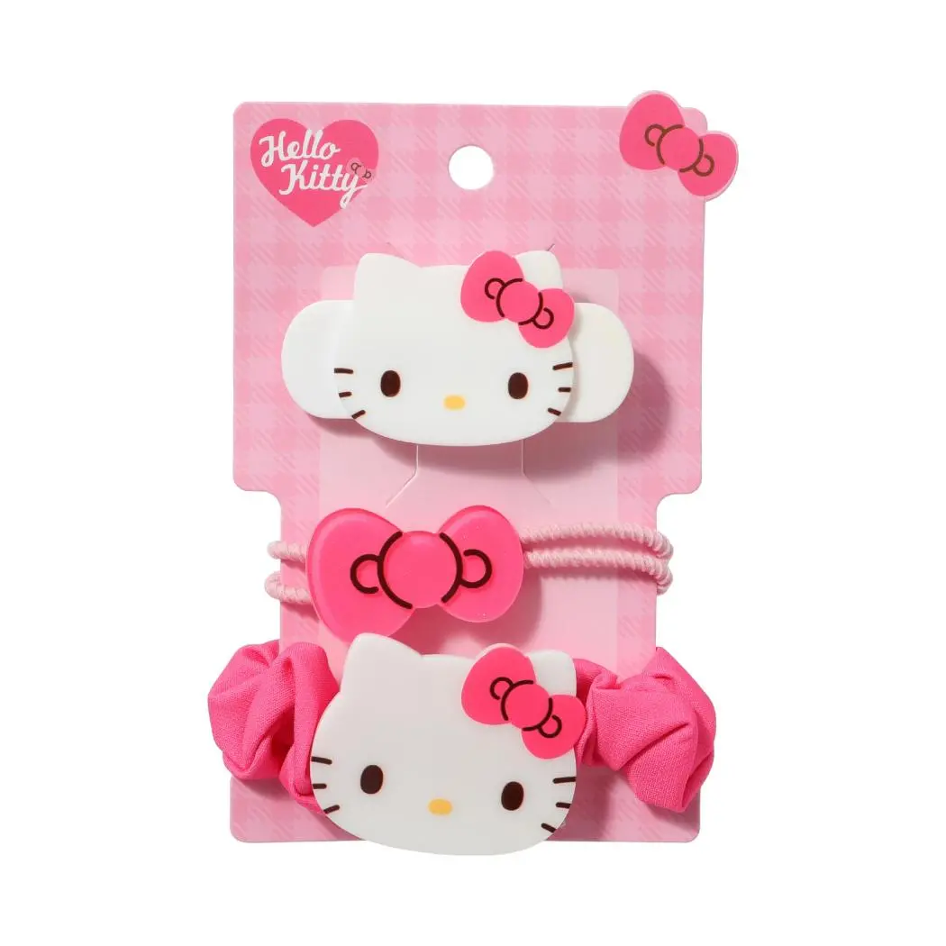 Sanrio Characters Pink Hair Accessories Kit  (3 Pcs)(Hello Kitty) 1