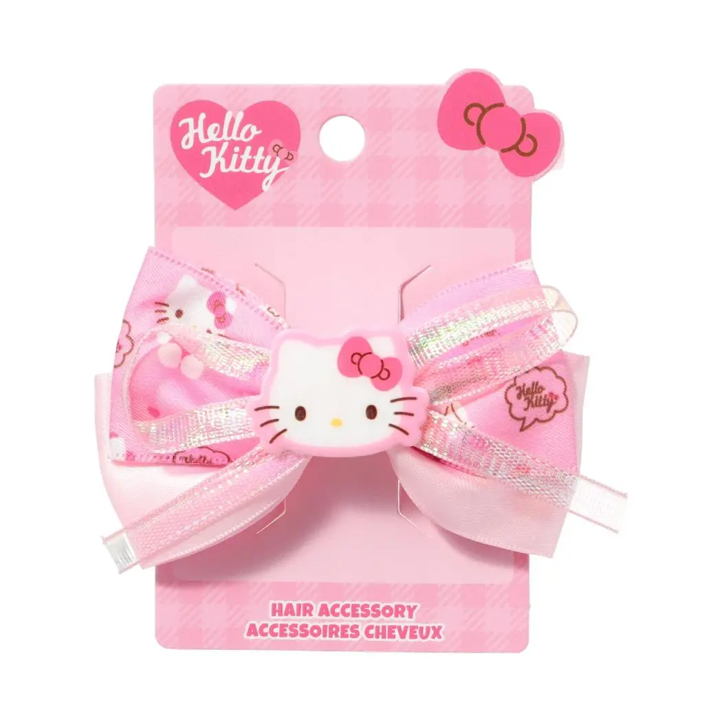 Sanrio Characters Pink Collection Printed Bow Hair Clip (Hello Kitty) 1