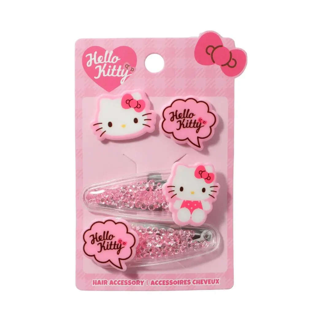 Sanrio Characters Pink Collection Hair Accessories Kit (4 Pcs)(Hello Kitty) 1