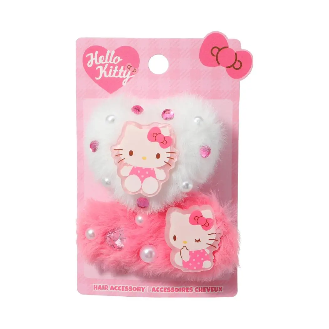 Sanrio Characters Pink Hair Clips (2 Pcs)(Hello Kitty) 1