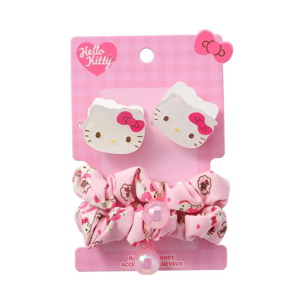 Sanrio Characters Pink Hair Accessories Kit  (4 Pcs)(Hello Kitty) 1